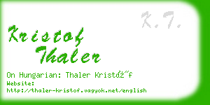 kristof thaler business card